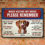 Custom Name Funny Dog House Rules Gifts for Dog Lovers - Personalized Metal Sign