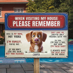 Custom Name Funny Dog House Rules Gifts for Dog Lovers - Personalized Metal Sign
