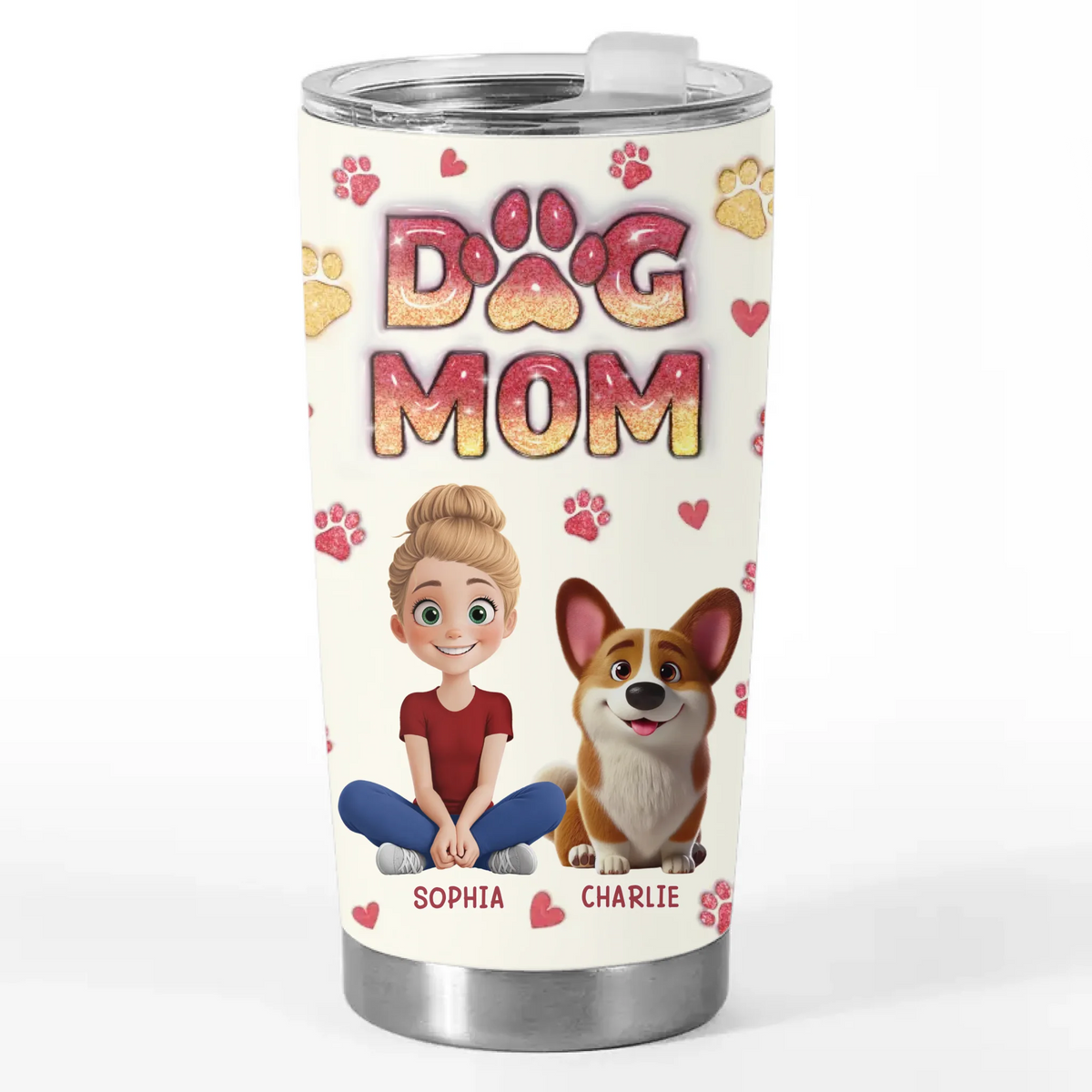 My Pets Make Me Whole - Dog & Cat Personalized Custom 3D Inflated Effect Printed Tumbler - Gift For Pet Owners, Pet Lovers