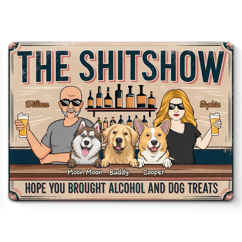 Life's A Party With Pets - Dog Personalized Custom Home Decor Metal Sign - House Warming Gift For Pet Owners, Pet Lovers