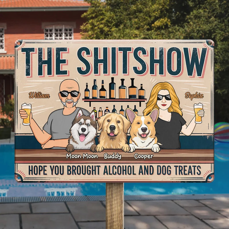 Life's A Party With Pets - Dog Personalized Custom Home Decor Metal Sign - House Warming Gift For Pet Owners, Pet Lovers