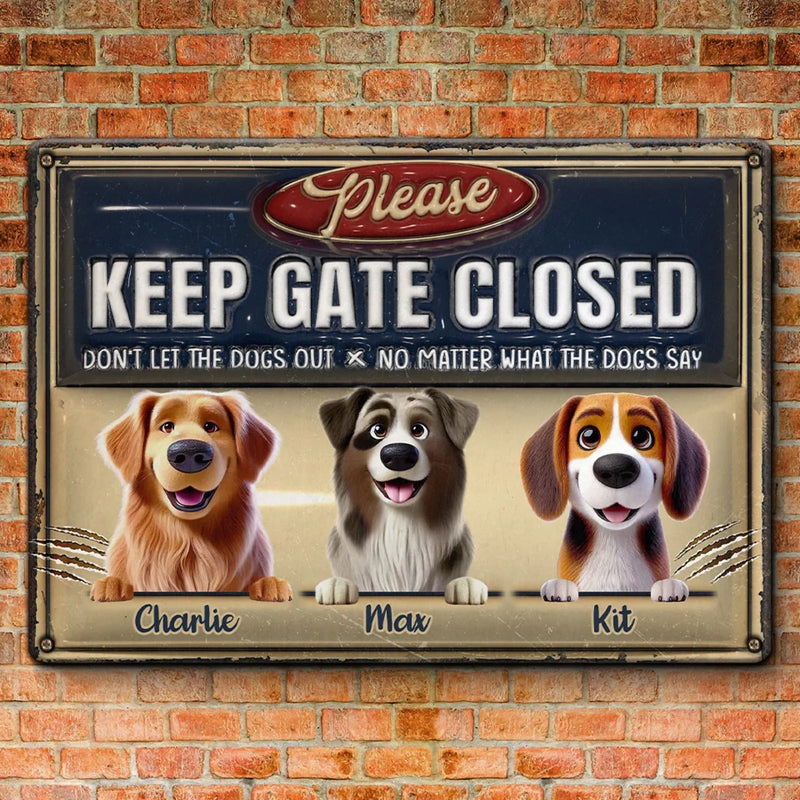 Happiness Is A Dog At Your Door - Dog Personalized Custom 3D Inflated Effect Printed Home Decor Metal Sign - House Warming Gift For Pet Owners, Pet Lovers