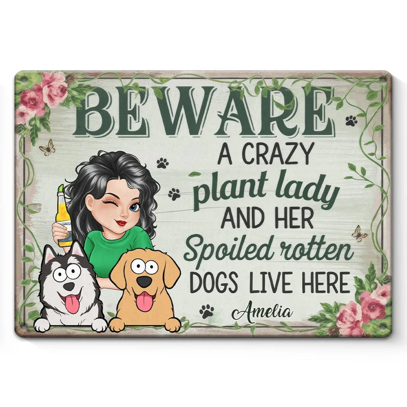 My Happy Place - Dog Personalized Custom Home Decor Metal Sign - House Warming Gift For Pet Owners, Pet Lovers