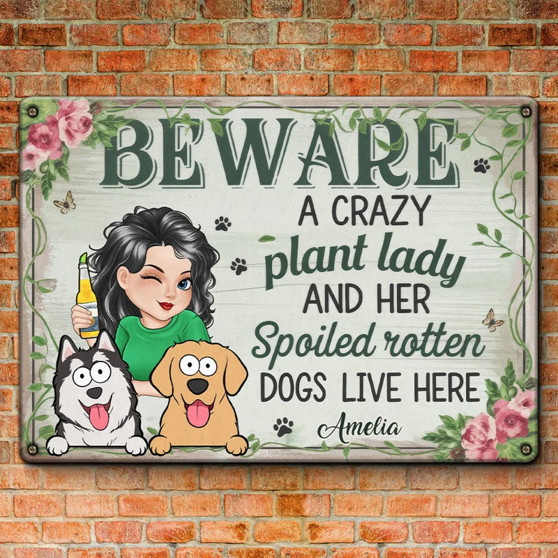 My Happy Place - Dog Personalized Custom Home Decor Metal Sign - House Warming Gift For Pet Owners, Pet Lovers