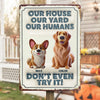 This Home Runs On Paws And Love - Dog Personalized Custom 3D Inflated Effect Printed Metal Sign - House Warming Gift For Pet Owners, Pet Lovers