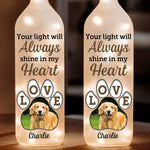 Custom Photo Your Light Will Forever Guide My Way - Memorial Personalized Custom Bottle Lamp - Sympathy Gift For Pet Owners, Pet Lovers