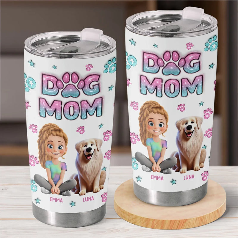 Pets Are Like Family And Their Love Is A Timeless Treasure - Dog & Cat Personalized Custom 3D Inflated Effect Printed Tumbler - Gift For Pet Owners, Pet Lovers