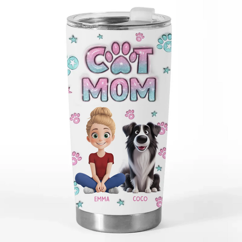 Pets Are Like Family And Their Love Is A Timeless Treasure - Dog & Cat Personalized Custom 3D Inflated Effect Printed Tumbler - Gift For Pet Owners, Pet Lovers
