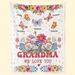 Custom Name Butterfly Grandma Gifts - Personalized Blanket