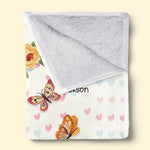 Custom Name Butterfly Grandma Gifts - Personalized Blanket
