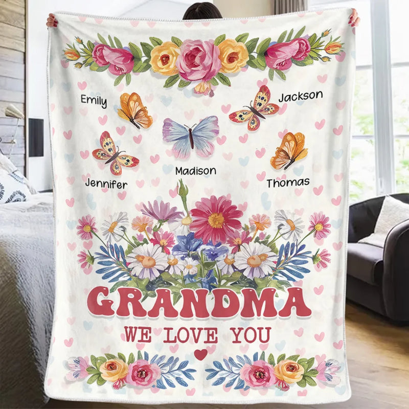A Cozy Way To Celebrate The Love That Never Fades - Family Personalized Custom Blanket - Mother's Day Gift For Mom, Grandma