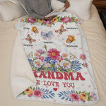Custom Name Butterfly Grandma Gifts - Personalized Blanket