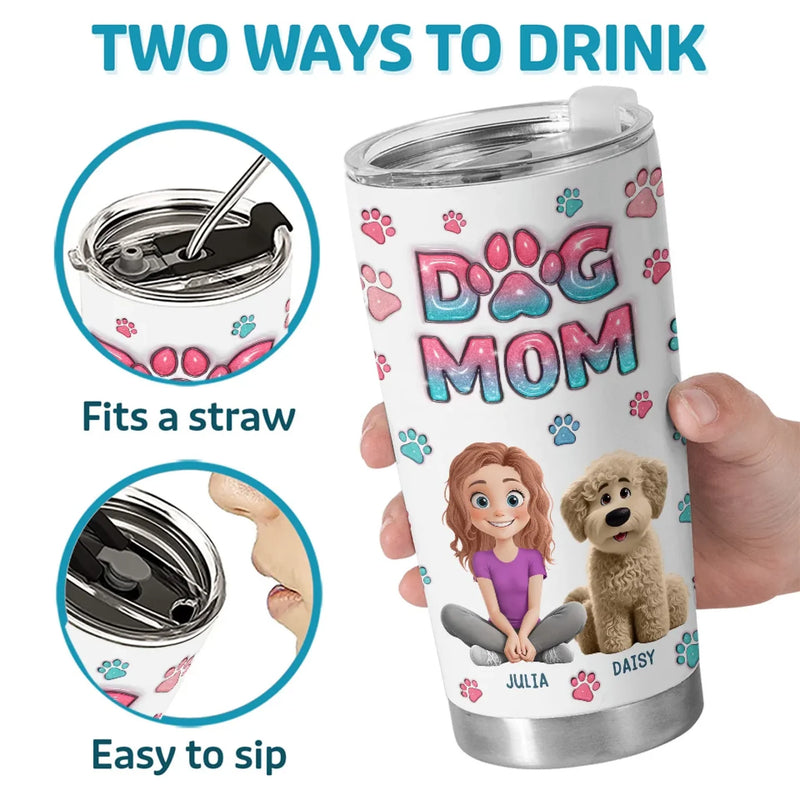 Pets Are Good For The Soul - Dog & Cat Personalized Custom 3D Inflated Effect Printed Tumbler - Gift For Pet Owners, Pet Lovers