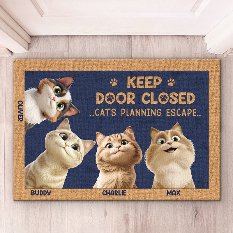 Cats On A Great Escape - Cat Personalized Custom Home Decor Decorative Mat - House Warming Gift For Pet Owners, Pet Lovers