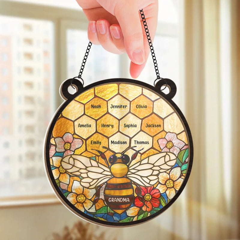 Every Grandchild Is A Grand Blessing - Family Personalized Window Hanging Suncatcher - Gift For Mom, Grandma