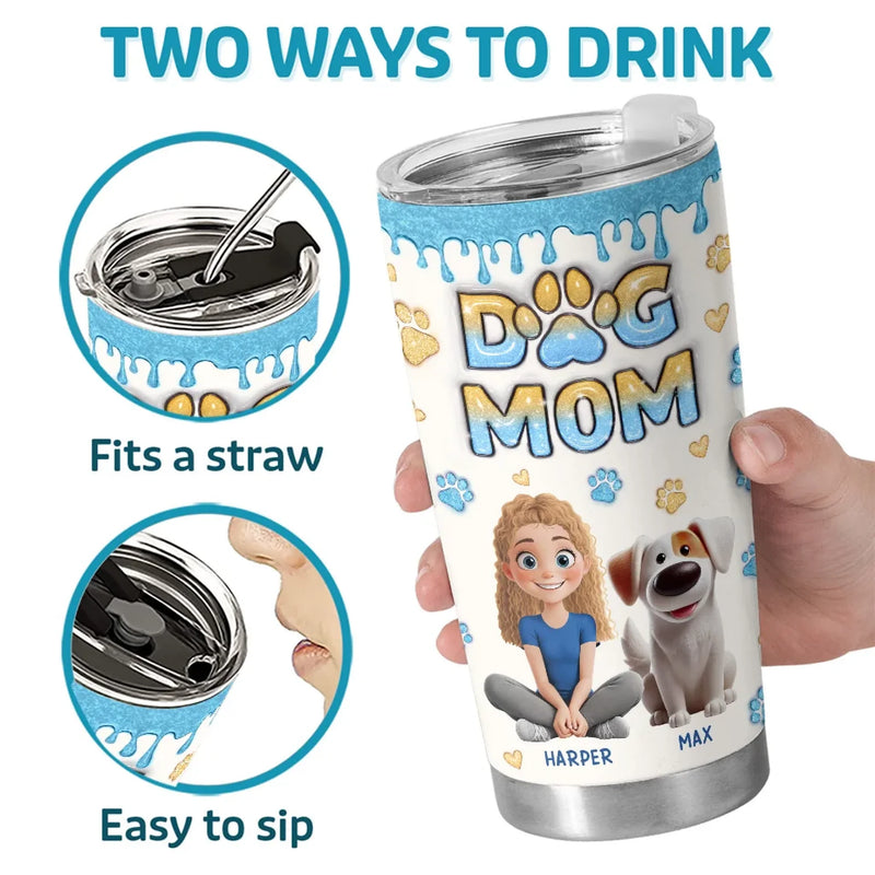 One Heart, Two Tails, Endless Love - Dog & Cat Personalized Custom 3D Inflated Effect Printed Tumbler - Gift For Pet Owners, Pet Lovers