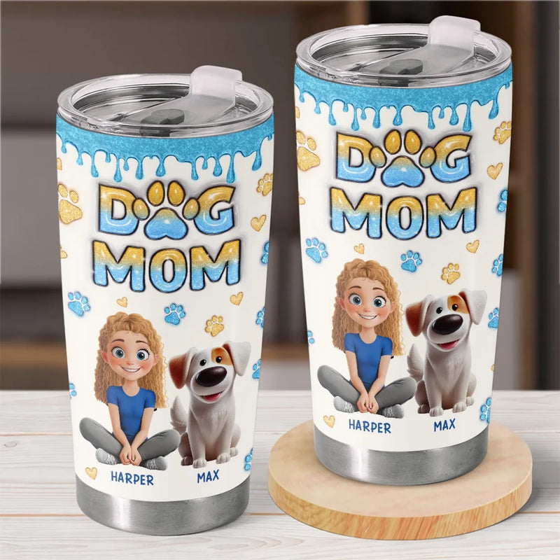 One Heart, Two Tails, Endless Love - Dog & Cat Personalized Custom 3D Inflated Effect Printed Tumbler - Gift For Pet Owners, Pet Lovers