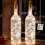 Custom Photo I'm As Lucky As Can Be - Family Personalized Custom Bottle Lamp - Baby Shower Gift, Gift For First Mom
