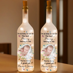 Custom Photo I'm As Lucky As Can Be - Family Personalized Custom Bottle Lamp - Baby Shower Gift, Gift For First Mom