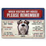 Custom Name Funny Dog House Rules Gifts for Dog Lovers - Personalized Metal Sign