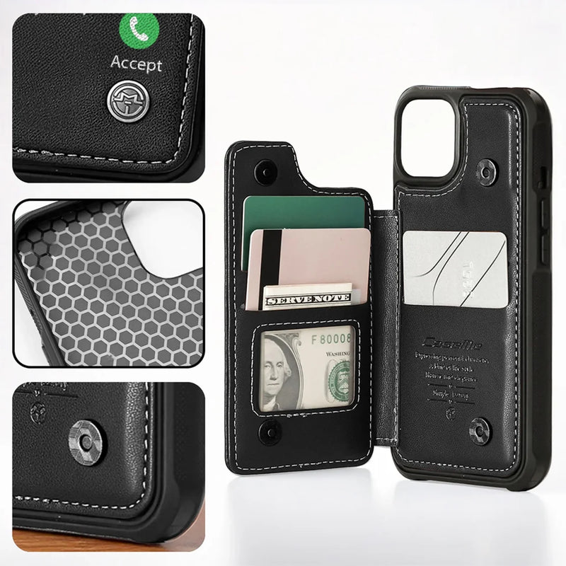 Custom Photo The Call I Wish I Could Take - Memorial Personalized Custom Leather Flip Wallet Phone Case - Sympathy Gift For Family Members