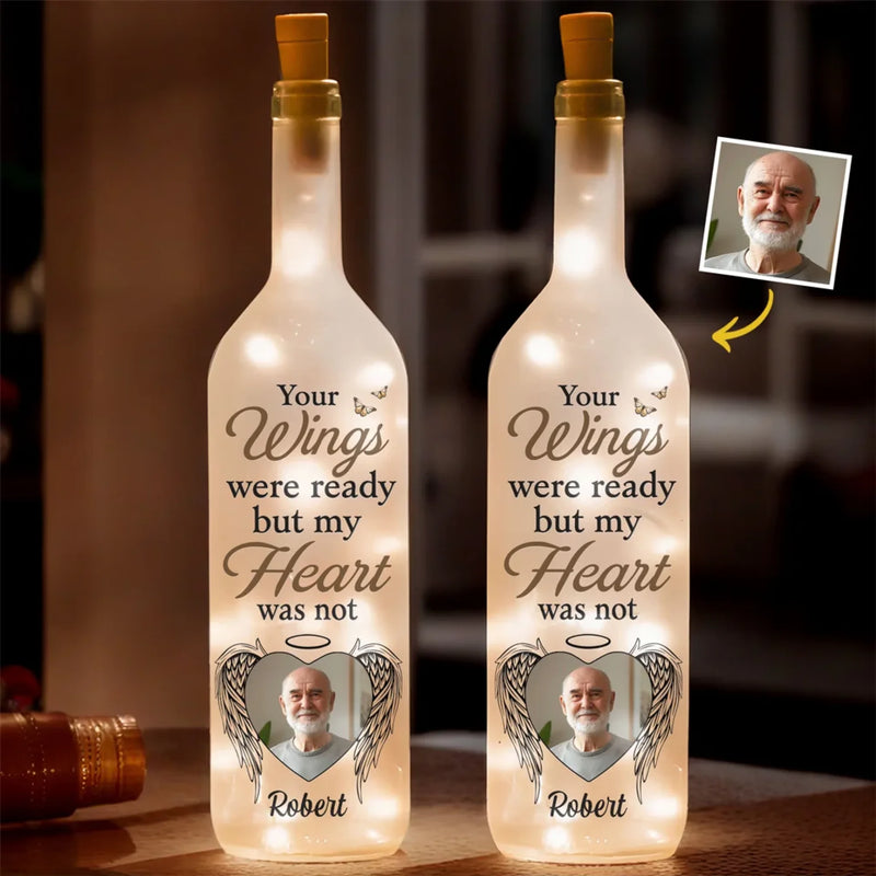 Custom Photo Together In Every Step You Take - Memorial Personalized Custom Bottle Lamp - Sympathy Gift For Family Members