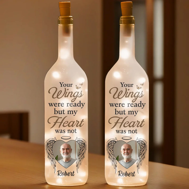 Custom Photo Together In Every Step You Take - Memorial Personalized Custom Bottle Lamp - Sympathy Gift For Family Members