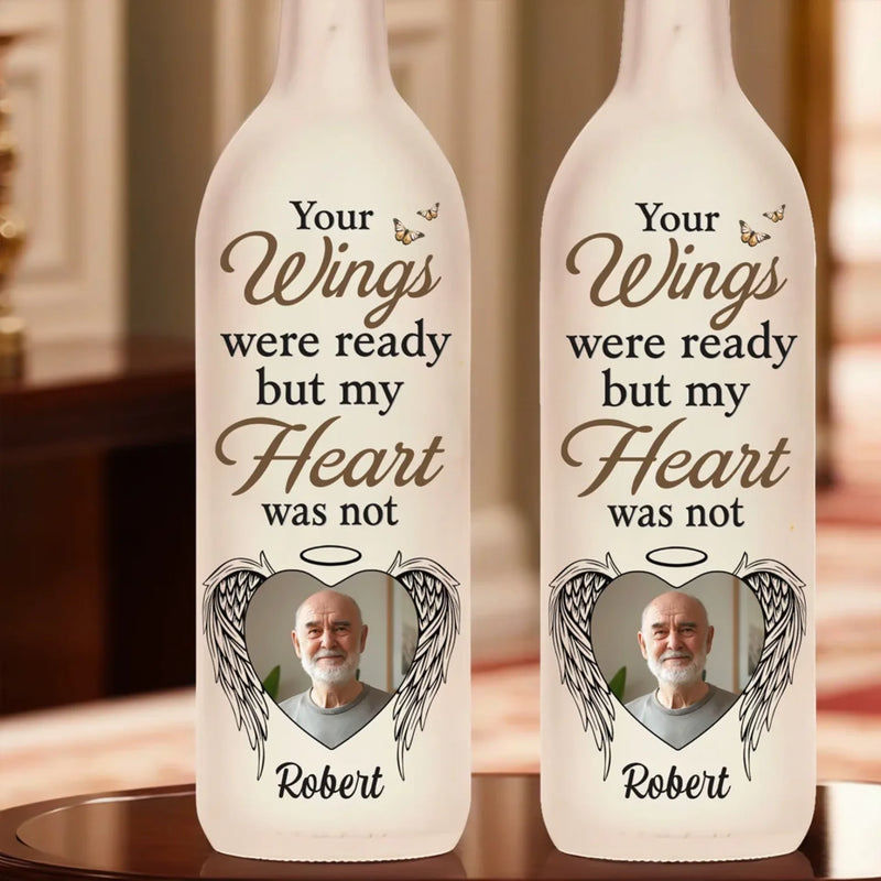Custom Photo Together In Every Step You Take - Memorial Personalized Custom Bottle Lamp - Sympathy Gift For Family Members