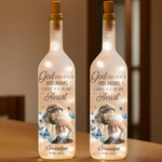 Custom Photo We’re With You Every Step Of The Way - Memorial Personalized Custom Bottle Lamp - Sympathy Gift For Grandpa