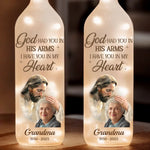 Custom Photo We’re With You Every Step Of The Way - Memorial Personalized Custom Bottle Lamp - Sympathy Gift For Grandpa
