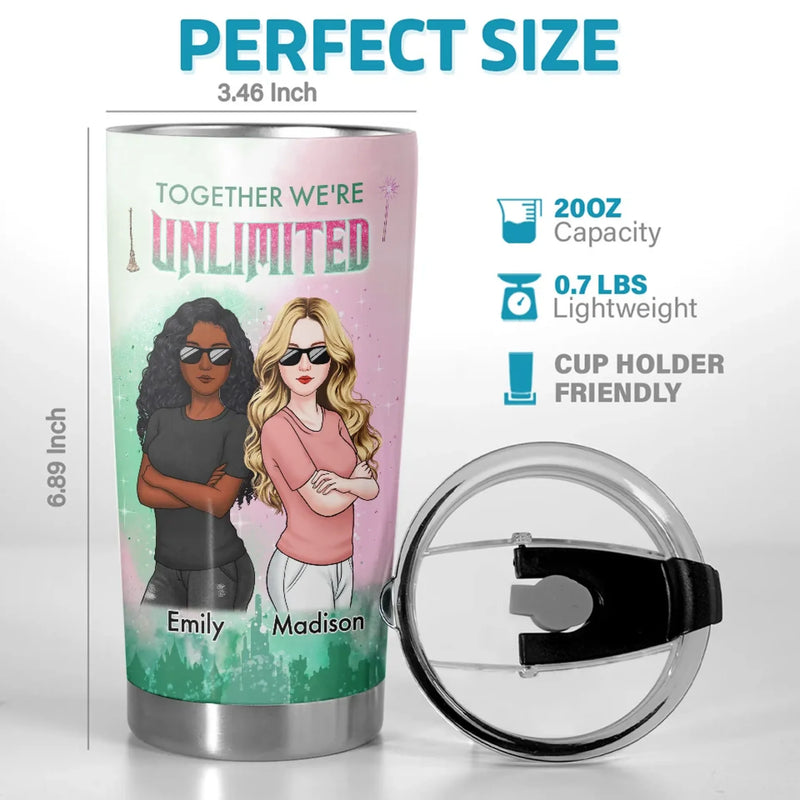 To The Moon And Beyond, Bestie - Bestie Personalized Custom Tumbler - Gift For Best Friends, BFF, Sisters