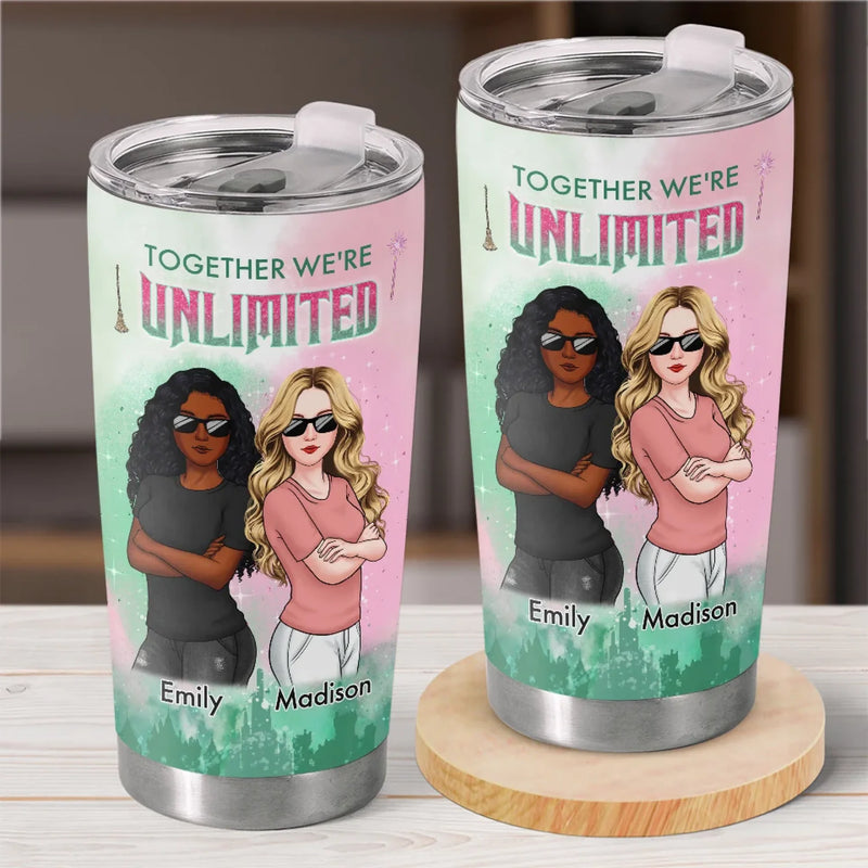 To The Moon And Beyond, Bestie - Bestie Personalized Custom Tumbler - Gift For Best Friends, BFF, Sisters