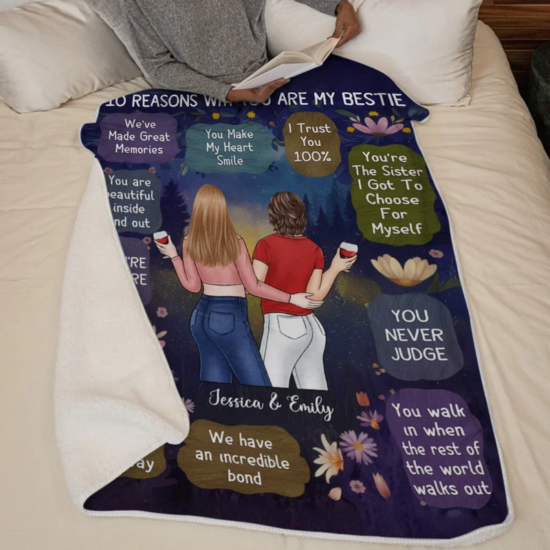 You're The Sister I Got To Choose For Myself - Bestie Personalized Custom Blanket - Gift For Best Friends, BFF, Sisters