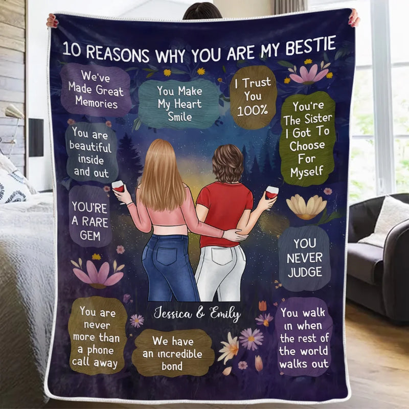 You're The Sister I Got To Choose For Myself - Bestie Personalized Custom Blanket - Gift For Best Friends, BFF, Sisters