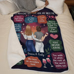 Friendship Is A Journey That Lasts A Lifetime - Bestie Personalized Custom Blanket - Gift For Best Friends, BFF, Sisters