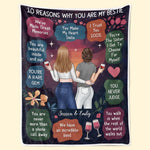 Friendship Is A Journey That Lasts A Lifetime - Bestie Personalized Custom Blanket - Gift For Best Friends, BFF, Sisters