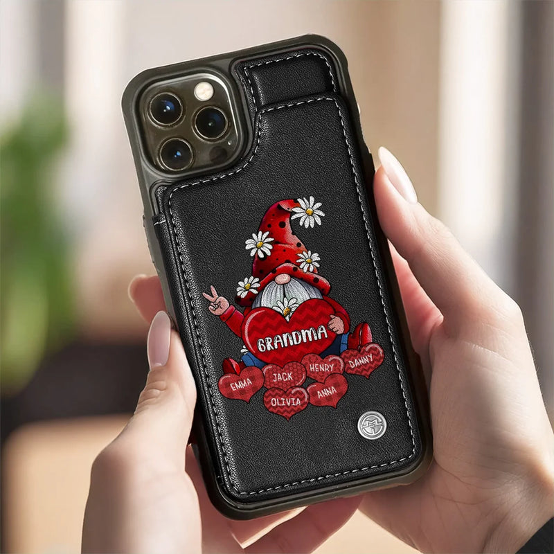 Love Grows Best In A Happy Family - Family Personalized Custom Leather Flip Wallet Phone Case - Mother's Day Gift For Mom, Grandma