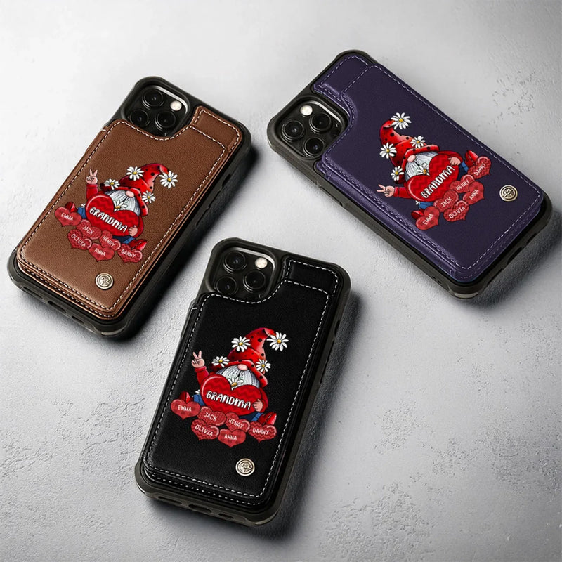 Love Grows Best In A Happy Family - Family Personalized Custom Leather Flip Wallet Phone Case - Mother's Day Gift For Mom, Grandma
