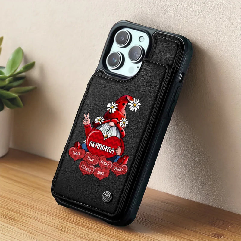 Love Grows Best In A Happy Family - Family Personalized Custom Leather Flip Wallet Phone Case - Mother's Day Gift For Mom, Grandma