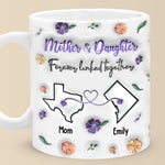 Forever Linked, Heart To Heart - Family Personalized Custom 3D Inflated Effect Printed Mug - Gift For Mom, Daughter