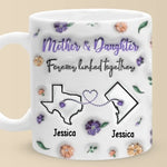Forever Linked, Heart To Heart - Family Personalized Custom 3D Inflated Effect Printed Mug - Gift For Mom, Daughter