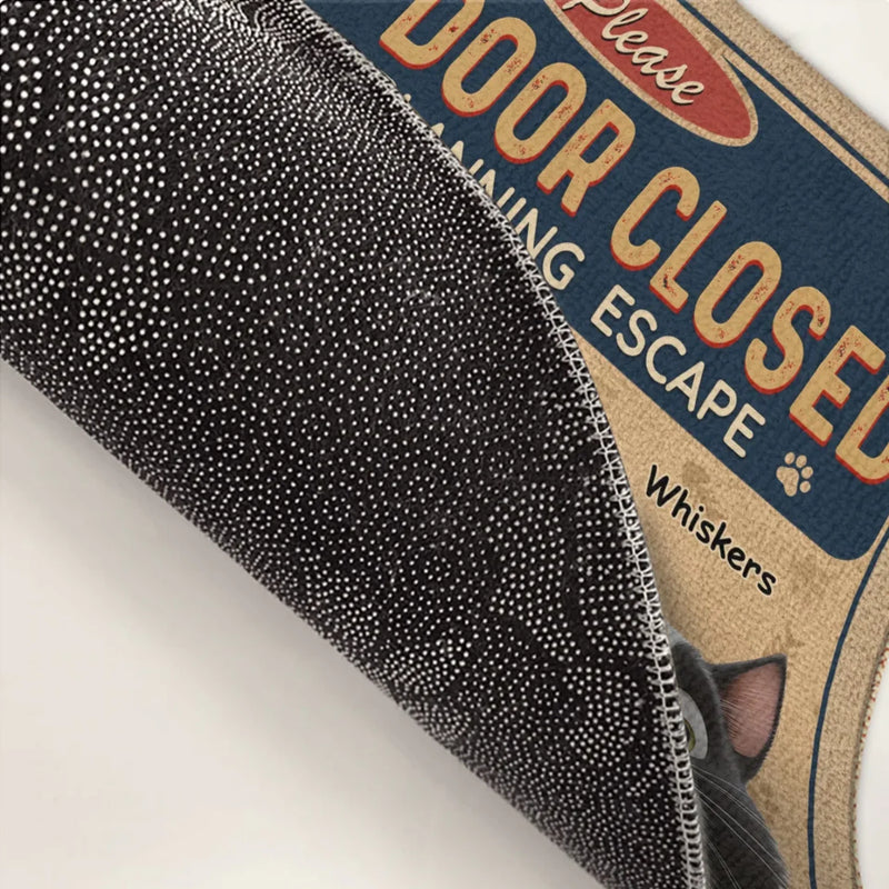 Keep Door Closed, Cat’s On A Mission - Dog & Cat Personalized Custom Home Decor Decorative Mat - House Warming Gift For Pet Owners, Pet Lovers