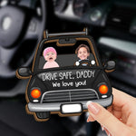 Custom Photo Safe Travels, We Love You Lots - Family Personalized Custom Car Visor Clip - Gift For Dad