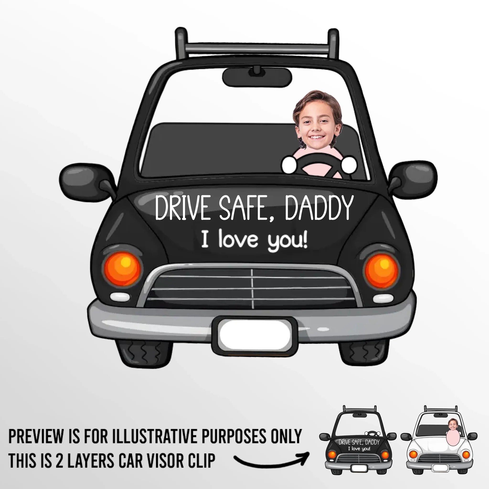 Personalized Custom Shaped Acrylic Car Visor Clip Custom Photo Drive Safe I Love You Couple - Personalized Custom Shaped – The Next Custom Gift Visor Clip Photo Frame