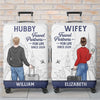 Travel Far, Love Deep - Travel Personalized Custom Luggage Cover - Summer Vacation Gift For Adventure Travel Lovers, Husband Wife, Anniversary