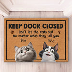 Door Closed, Don’t Trust The Cat - Dog & Cat Personalized Custom Home Decor Decorative Mat - House Warming Gift For Cat Lovers