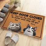 Door Closed, Don’t Trust The Cat - Dog & Cat Personalized Custom Home Decor Decorative Mat - House Warming Gift For Cat Lovers