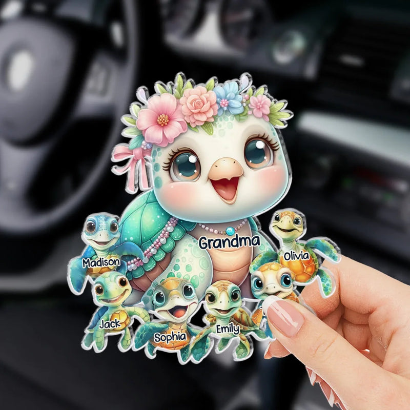 Hugs, Kisses, And Endless Love - Family Personalized Custom Car Visor Clip - Gift For Mom, Grandma