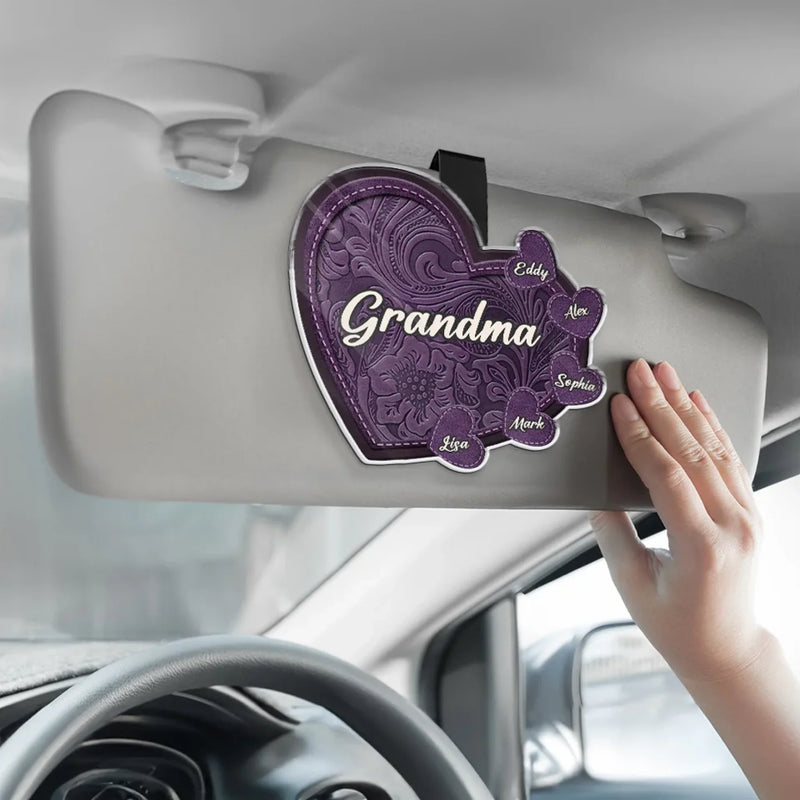 Nothing Stronger Than A Mother’s Love - Family Personalized Custom Car Visor Clip - Gift For Mom, Grandma