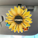 Every Beat Of My Heart Is For My Kids - Family Personalized Custom Car Visor Clip - Gift For Grandma, Grandparent